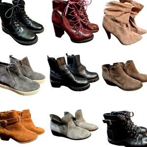 Bulk Men’s Women’s Ankle Boots Shoe Lot of 9 Name Brand Wholesale Reseller